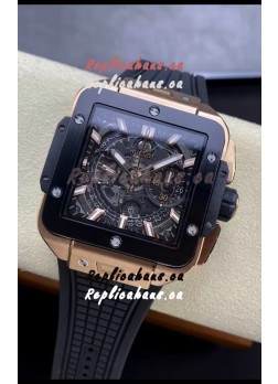 Hublot Square Bang Unico Rose Gold Titanium Chronograph Watch 1:1 Mirror Replica