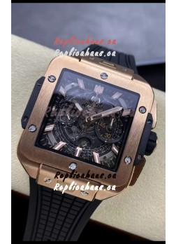 Hublot Square Bang Unico Rose Gold Titanium Chronograph Watch 1:1 Mirror Replica