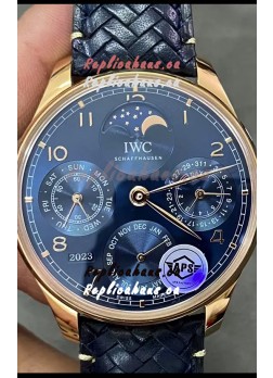 IWC Portuguese Perpetual Calendar Rose Gold Swiss Replica Watch REF. IW503312