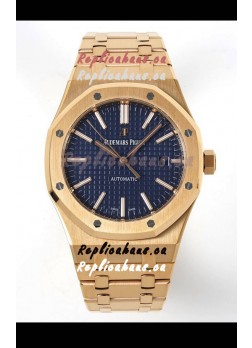 Audemars Piguet Royal Oak 15400 41MM Blue Dial 904L Rose Gold CALIBRE 3120 Movement 1:1 Mirror Replica