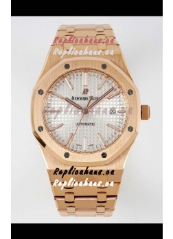 Audemars Piguet Royal Oak 15400 41MM White Dial 904L Rose Gold CALIBRE 3120 Movement 1:1 Mirror Replica
