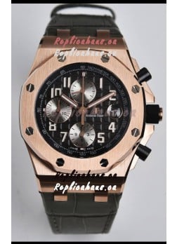 Audemars Piguet Royal Oak Offshore Black Dial Chronograph 1:1 Mirror Replica Watch - 904L Steel 