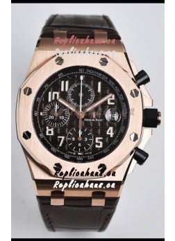 Audemars Piguet Royal Oak Offshore Black Dial Chronograph 1:1 Mirror Replica Watch - 904L Steel 