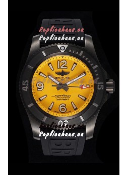 Breitling Superocean Automatic 46 Black Steel - Yellow Dial in DLC Coated Casing 