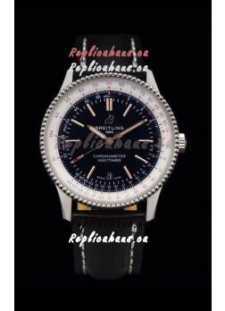 Breitling Navitimer 1 Automatic Swiss Replica Watch in Black Dial - Leather Strap