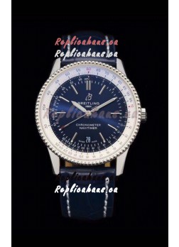 Breitling Navitimer 1 Automatic Swiss Replica Watch in Blue Dial - Leather Strap