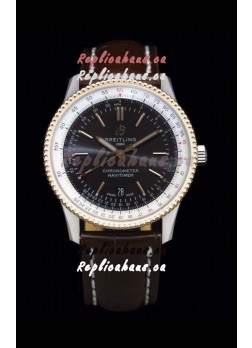 Breitling Navitimer 1 Automatic Swiss Replica Watch in Brown Dial Rose Gold Bezel
