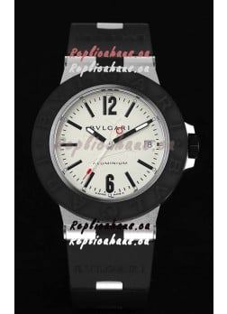 Bvlgari Aluminum 1:1 Mirror Swisss Replica Watch in White Dial - Steve Aoki Edition 