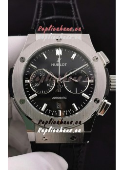 Hublot Classic Fusion Chronograph Stainless Steel Casing Black Dial 1:1 Mirror Replica Watch 