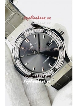 Hublot Classic Fusion Stainless Steel Grey Dial Swiss Replica Watch 1:1 Mirror Quality 