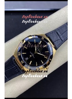 Omega Co-Axial Constellation 41MM 904L Rose Gold Steel Black Dial 1:1 Mirror Replica Watch