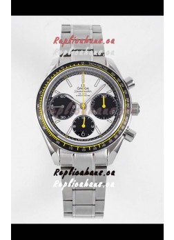 Omega Speedmaster Racing 904L Steel Chronograph 1:1 Mirror Replica in White Dial