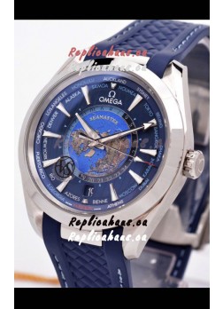 Omega Seamaster Aqua Terra 150M GMT Worldtime Rubber Strap Swiss Replica Watch
