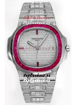 Patek Philippe Nautilus 5711/A Swiss Replica Watch 1:1 Mirror Replica in 904L Steel Diamonds Casing
