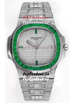 Patek Philippe Nautilus 5711/A Swiss Replica Watch 1:1 Mirror Replica in 904L Steel Diamonds Casing