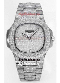 Patek Philippe Nautilus 5711/A Swiss Replica Watch 1:1 Mirror Replica in 904L Steel Diamonds Casing