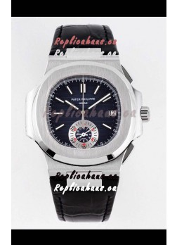 Patek Philippe Nautilus 5980/1A 904L Steel Case in Blue Dial Leather Strap - 1:1 Mirror Replica