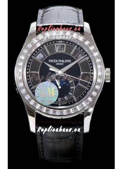 Patek Philippe 5205-001 Complications MoonPhase Dark Grey Dial 1:1 Mirror Swiss Replica Watch