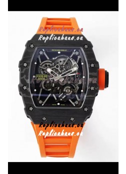 Richard Mille RM35-01 Rafael Nadal Carbon Fiber Casing with Genuine Tourbillon Super Clone Watch 