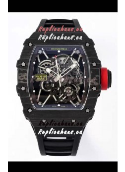 Richard Mille RM35-01 Rafael Nadal Carbon Fiber Casing with Genuine Tourbillon Super Clone Watch 