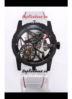 Roger Dubuis Excalibur Spider Flying Tourbillon Skeleton Carbon Casing 42MM  1:1 Mirror Swiss Watch