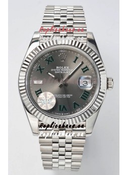 Rolex Datejust Cal.3235 WIMBLEDON Swiss Watch 1:1 Mirror Replica 904L Steel 41MM - Grey Dial 