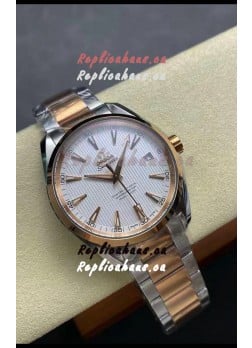 Omega Aqua Terra 150M White Dial 904L Two Tone Rose Gold Casing 1:1 Mirror Replica 41MM 