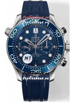 Omega Seamaster Co-Axial Master Chronograph Stainless Steel Blue Strap 44MM 1:1 Mirror Replica