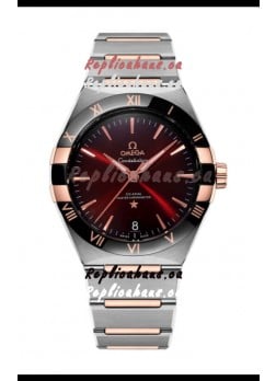 Omega Co-Axial Constellation Two Tone Black Burgundy Dial 1:1 Mirror Replica 41MM