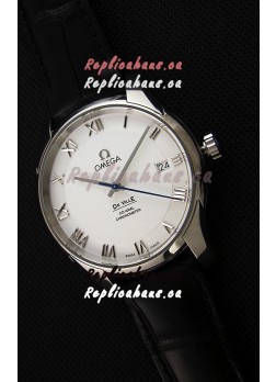 Omega De-Ville Annual Calendar Co-Axial Swiss Replica Watch 1:1 Mirror Edition in White Dial