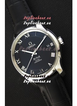 Omega De-Ville Annual Calendar Co-Axial Swiss Replica Watch 1:1 Mirror Edition in Black Dial