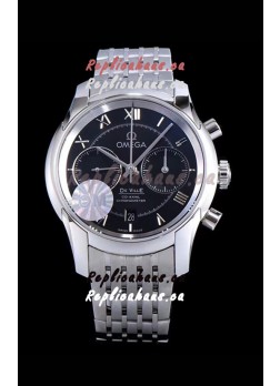 Omega De Ville Chronograph 1:1 Mirror Replica Watch in Black Dial 42MM