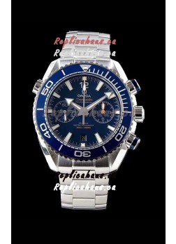 Omega Planet Ocean 600M Chronograph 904L Steel Blue Dial 1:1 Mirror Replica Watch 