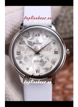 Omega De Ville Floral Dial Swiss Quartz Movement in Steel Casing 