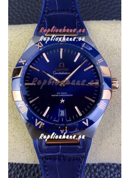 Omega Co-Axial Constellation 41MM 904L Steel - Blue Dial 1:1 Mirror Replica Watch