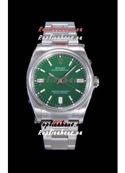 Rolex Oyster Perpetual REF#124300 41MM Cal.3230 Movement Swiss Replica Green Dial 904L Steel 1:1 Mirror Replica Watch
