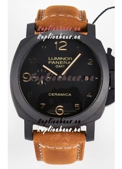 Panerai Super Clone Luminor Marina 42MM PAM441 GMT Ceramica Case Swiss Replica Watch