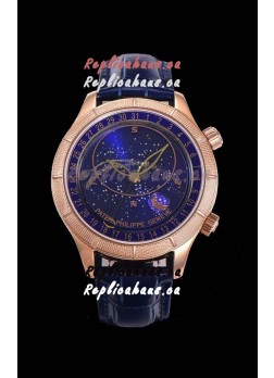Patek Philippe 6102R Grand Compilations Handwind Swiss Replica Watch - Rugged Bezel Blue Dial