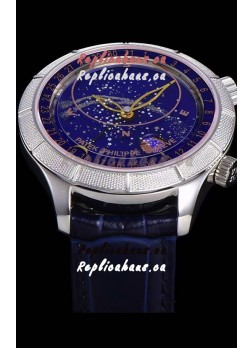 Patek Philippe 6102R Grand Compilations Handwind Swiss Replica Watch - Rugged Bezel Blue Dial