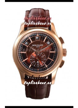 Patek Philippe 5205 Complications Moonphase Brown Dial 1:1 Mirror Swiss Replica Watch