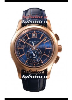 Patek Philippe 5205 Complications Moonphase Blue Dial 1:1 Mirror Swiss Replica Watch