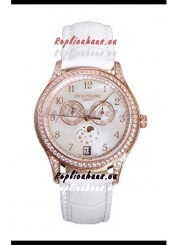 Patek Philippe Complications 4948G Annual Calendar Moonphase Pearl Dial Rose Gold Swiss Replica