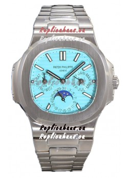 Patek Philippe Nautilus 5740 Perpetual Calendar White Gold Tiffany Dial Swiss Replica Watch 