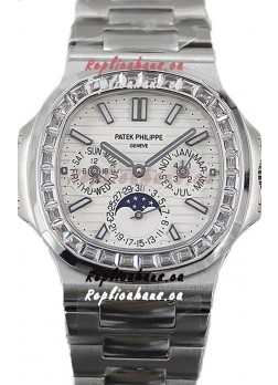 Patek Philippe Nautilus 5740 Perpetual Calendar Stainless Steel White Dial Swiss Replica Watch 