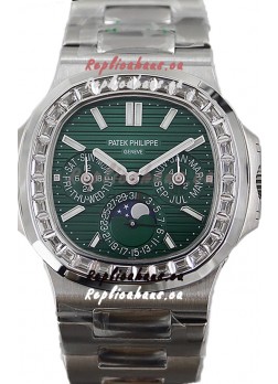 Patek Philippe Nautilus 5740 Perpetual Calendar Stainless Steel Green Dial Swiss Replica Watch 