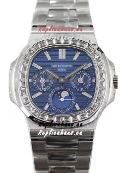 Patek Philippe Nautilus 5740 Perpetual Calendar Stainless Steel Blue Dial Swiss Replica Watch 