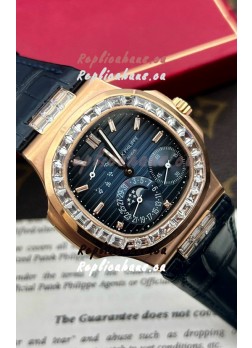 Patek Philippe Nautilus 5712R 1:1 Quality Swiss Replica Watch in Blue Dial Blue Strap