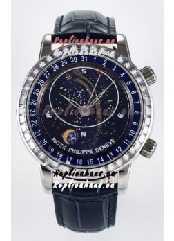 Patek Philippe 6104 Grand Complications Superclone Watch in Stainless Steel - Diamonds Bezel 