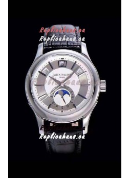 Patek Philippe 5205-001 Complications MoonPhase 1:1 Mirror Swiss Replica Watch Steel Grey Dial