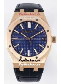 Audemars Piguet Royal Oak 15510 50th Anniversary 41MM Blue Dial Rose Gold 41MM 1:1 Mirror Replica